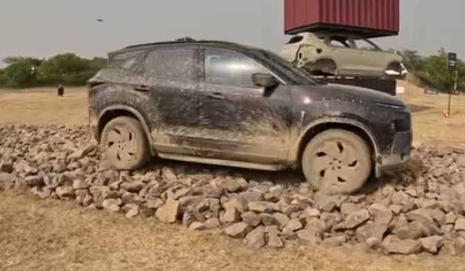 Tata Harrier EV off road drop